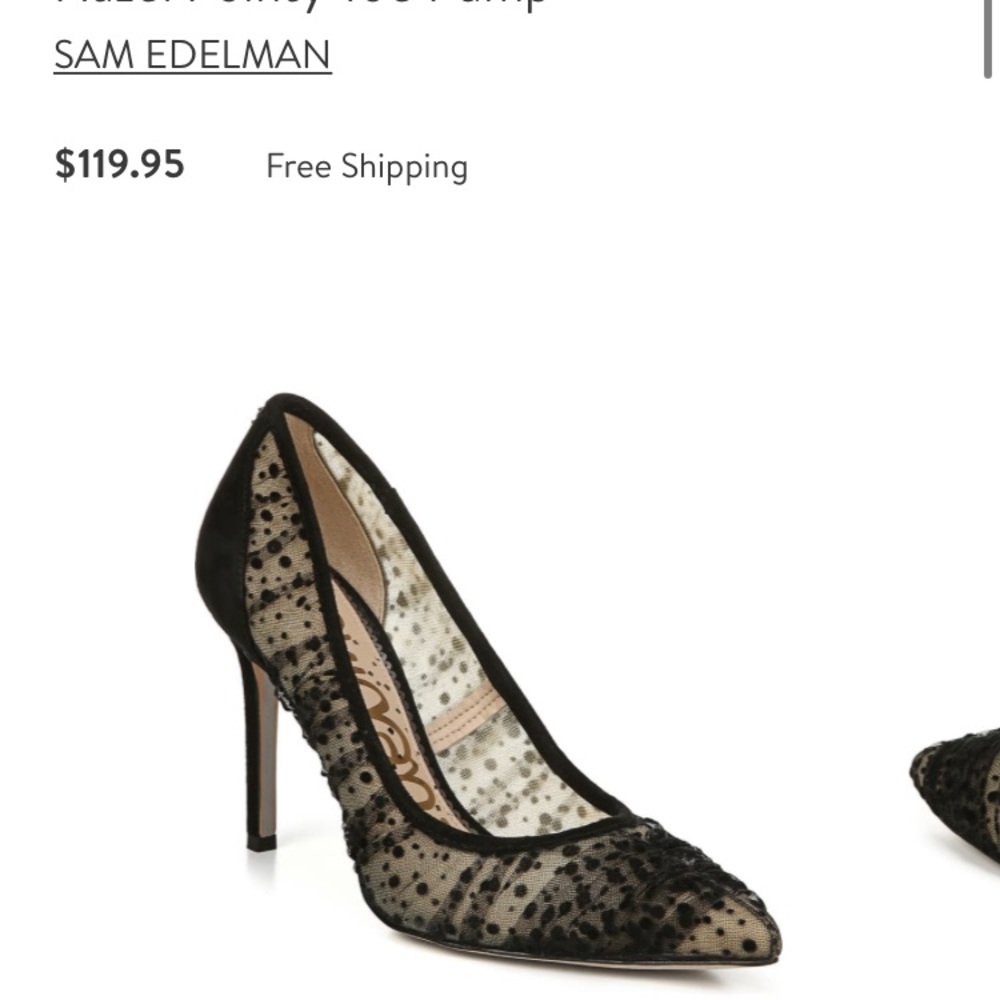 Sam Edelman Black Lace Pointed Toe Pump